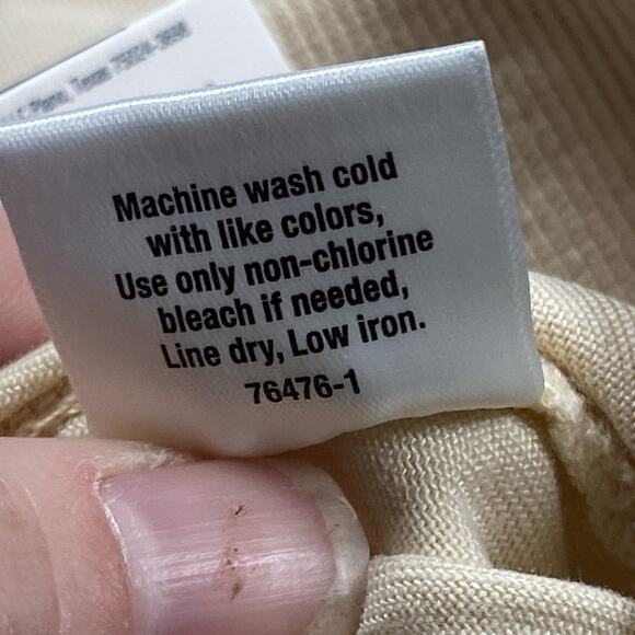 St John's Bay Wide Leg Crop Pants Women's Size Medium Pull On Tencel Beige Birch - Picture 6 of 7